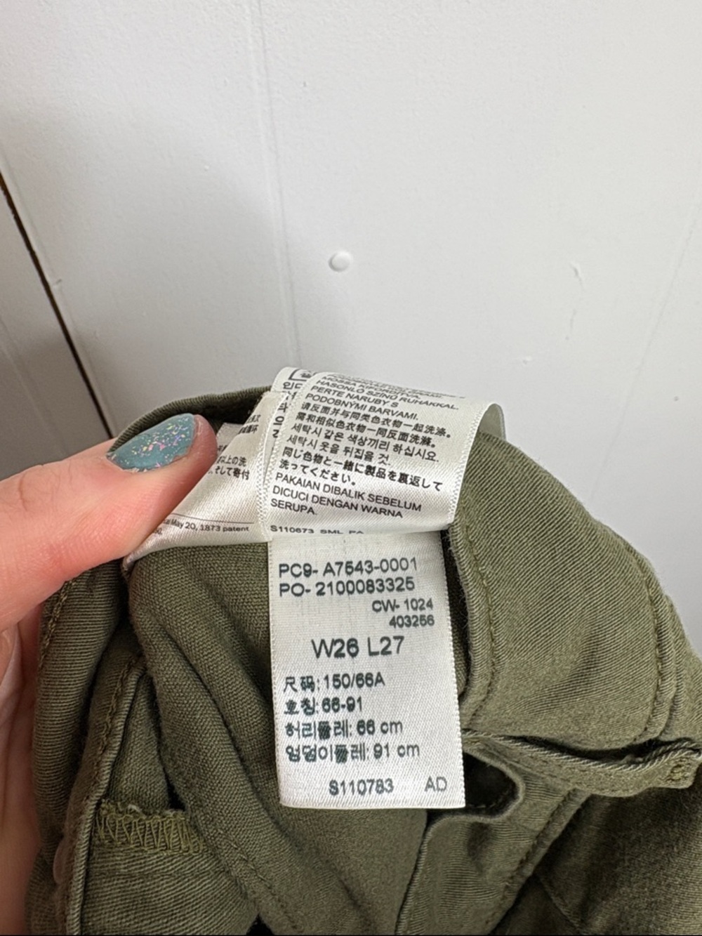 Levis Pants Womens 26 Utility Tapered Baggy Ankle Olive Green Granola Core - Picture 7 of 8